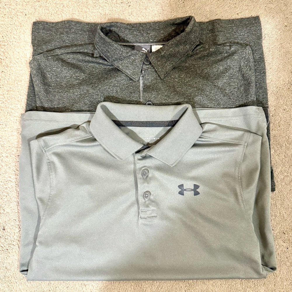 Two sport polo shirts for boys/youth with short sleeves. Excellent condition
